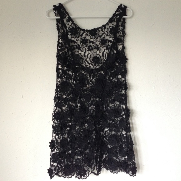 For Love and Lemons Crochet 3D Floral Lace Dress